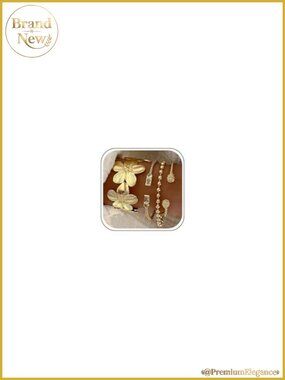 Gold Bangle Bracelets Set Women Stackable Cuff